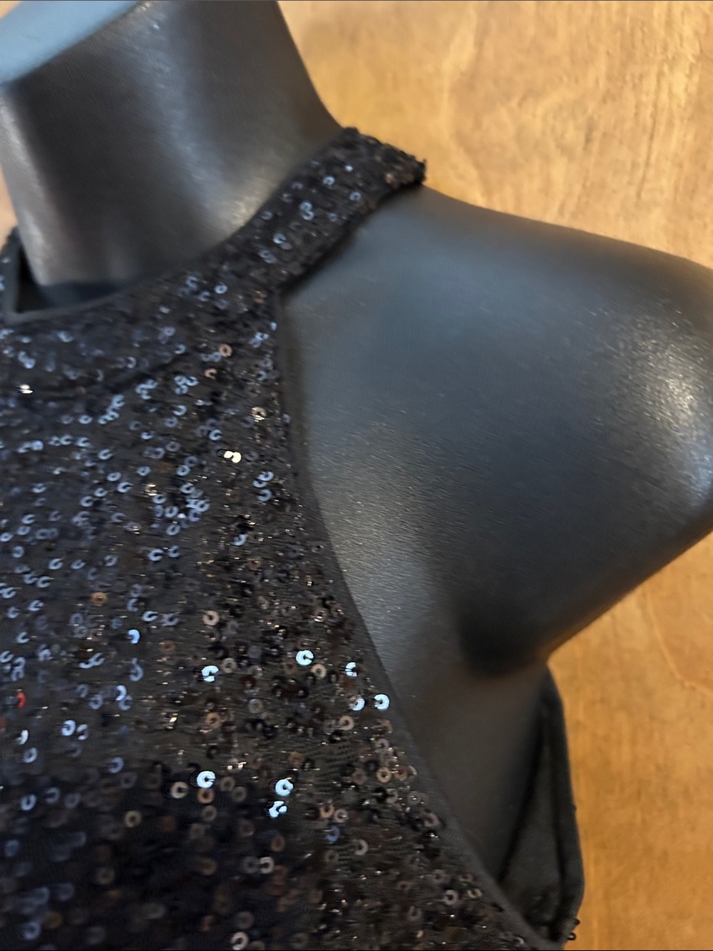 Source Unknown Black Sequin Halter Mermaid Gown NWOT - Picture 6 of 10